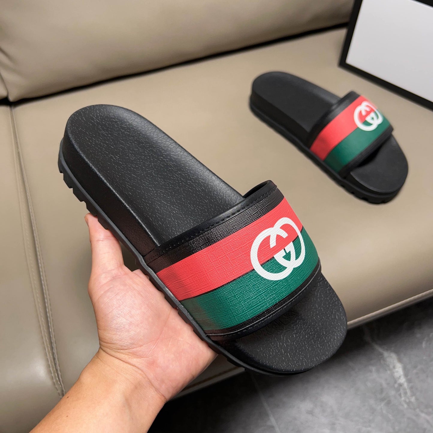 Gucci Pursuit Slide Interlocking G Web