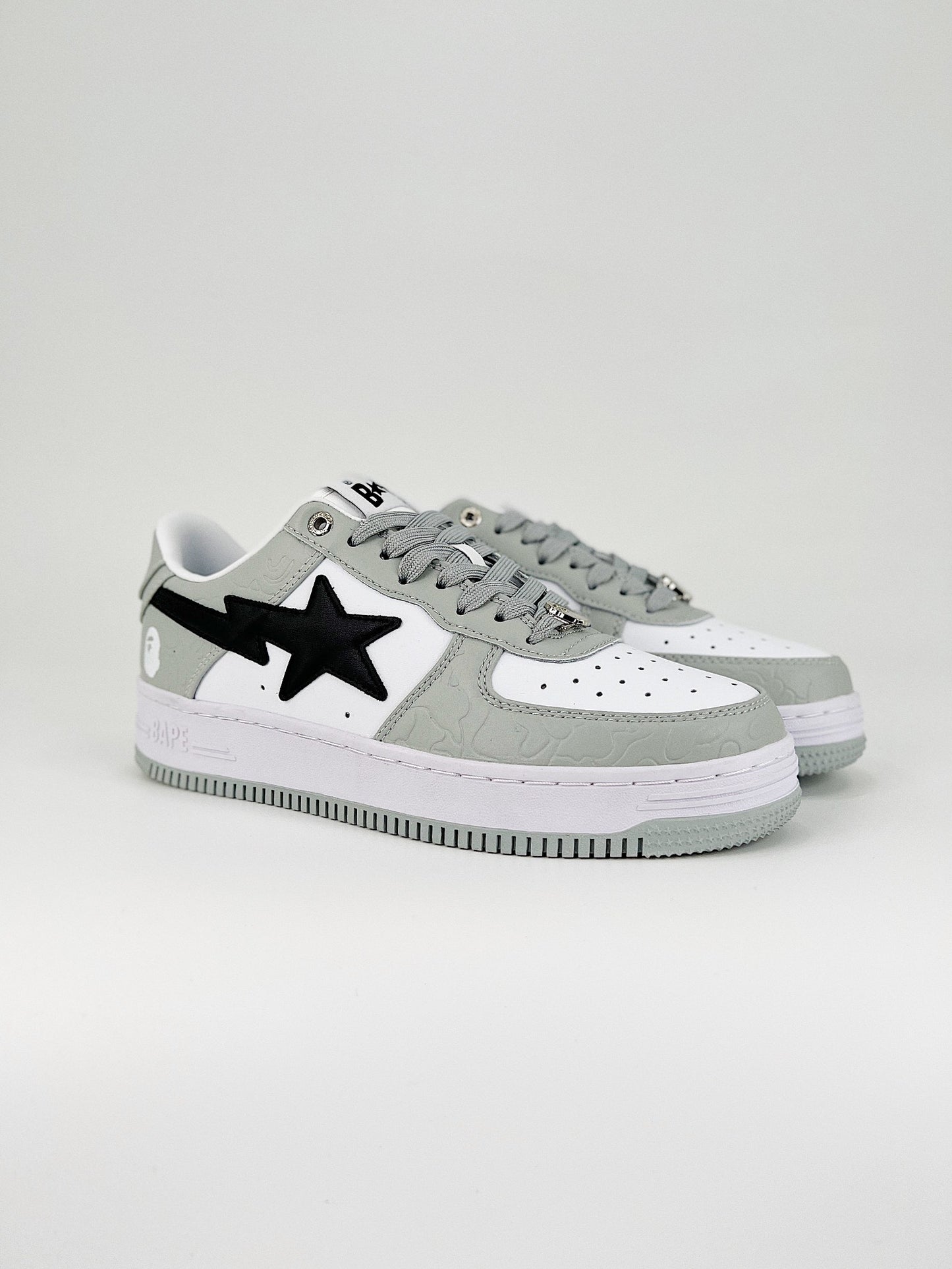 BAPE STA LOW GREY WHITE