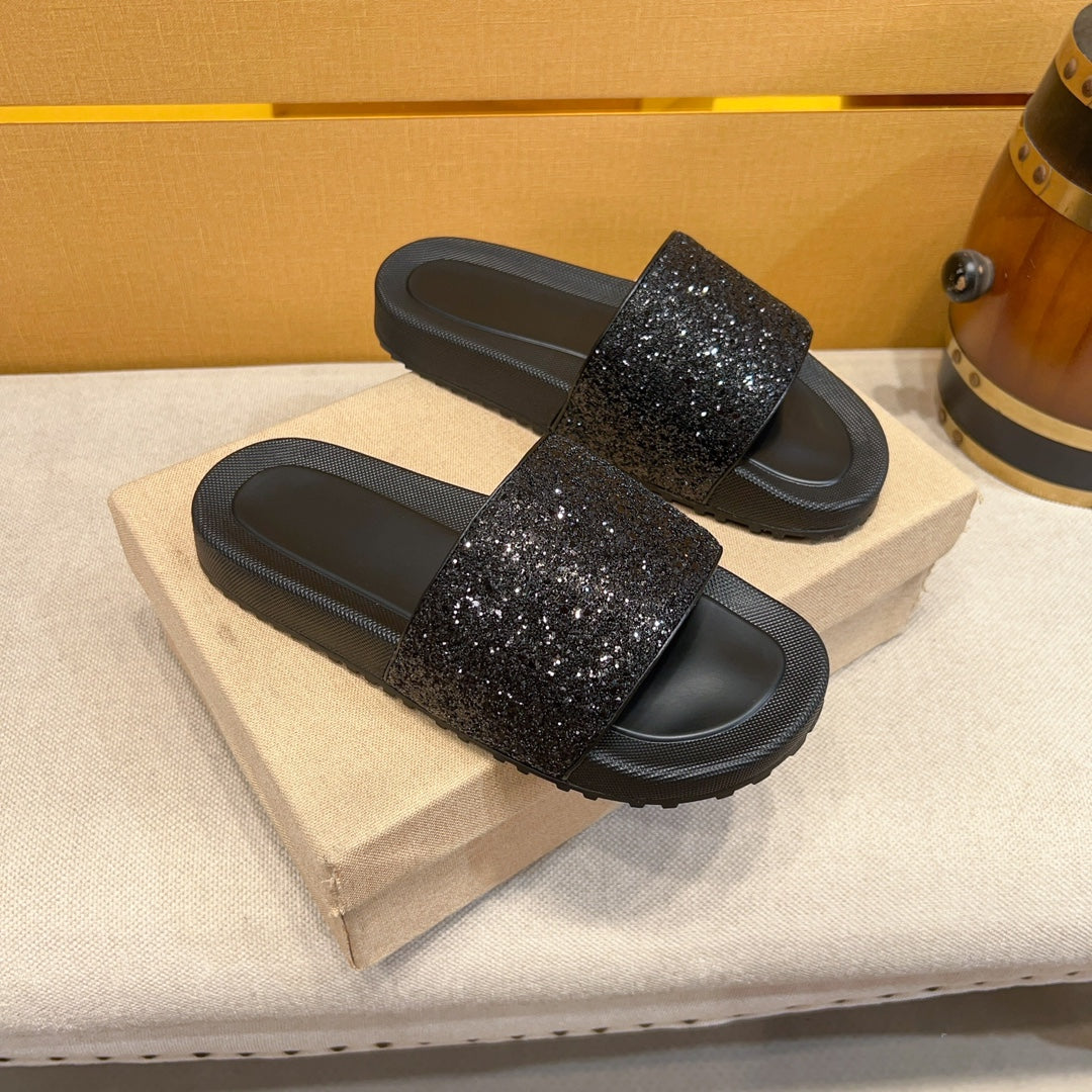 Black Glitter Fabric