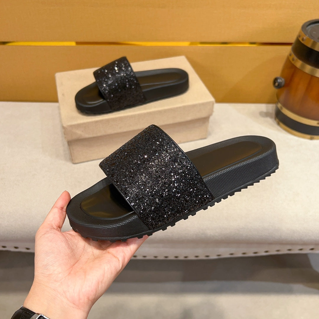 Black Glitter Fabric