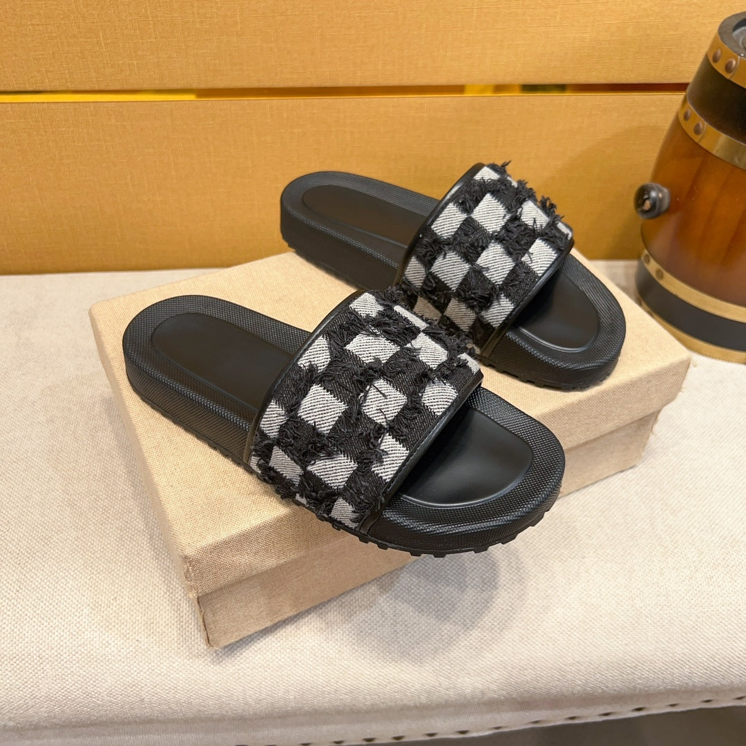 Black And White Check Tweed