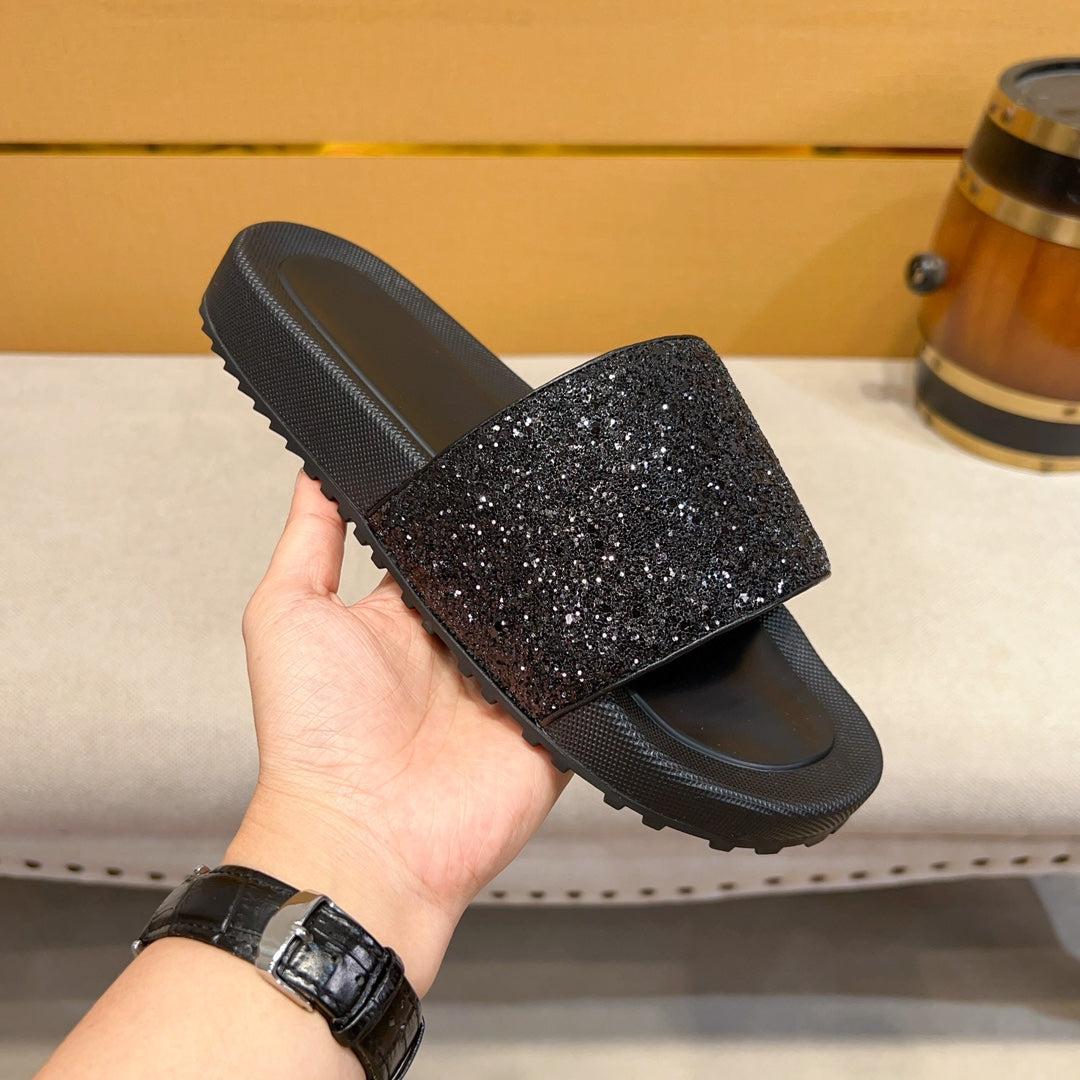 Black Glitter Fabric