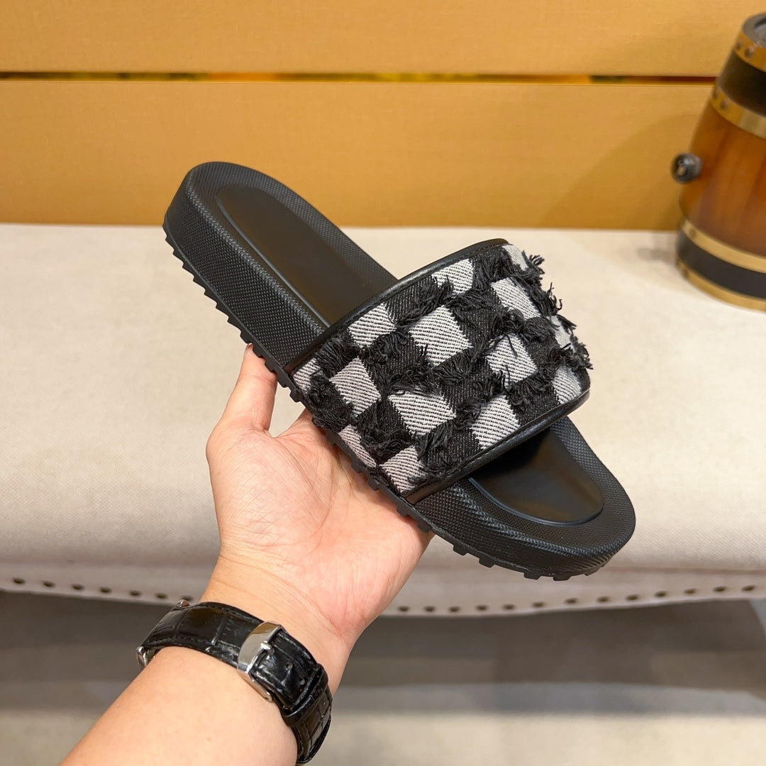 Black And White Check Tweed