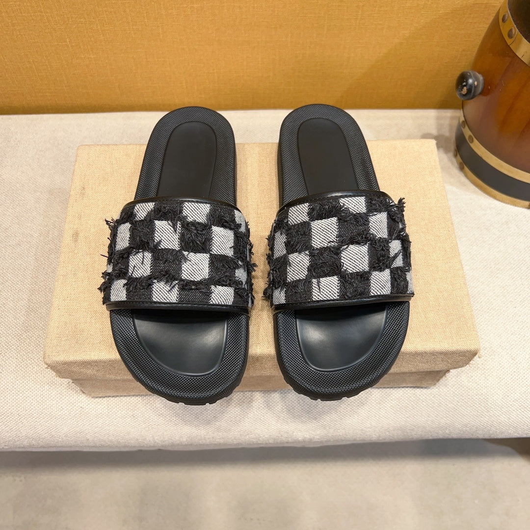 Black And White Check Tweed